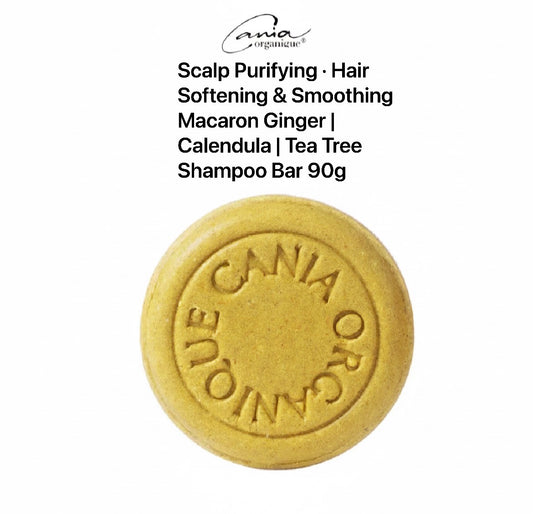 Cania Organique Solid Shampoo Bar – Ginger, Calendula & Tea Tree, 90g